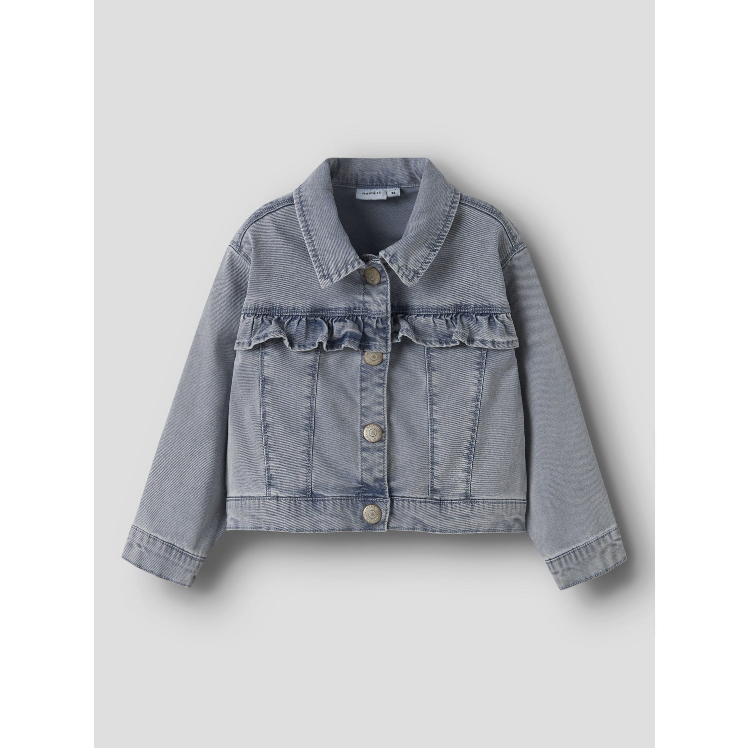 Name It Light Blue Denim Nmfjulia Dnm Frill Jacket 6006-Yb F - Image 5