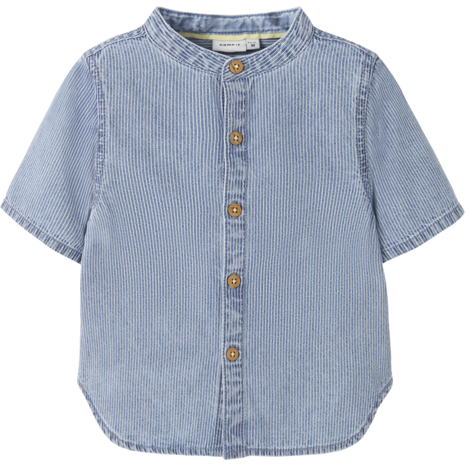 Name It Light Blue Denim Nmmhans Stripe Dnm Ss Shirt 1910-Ip H