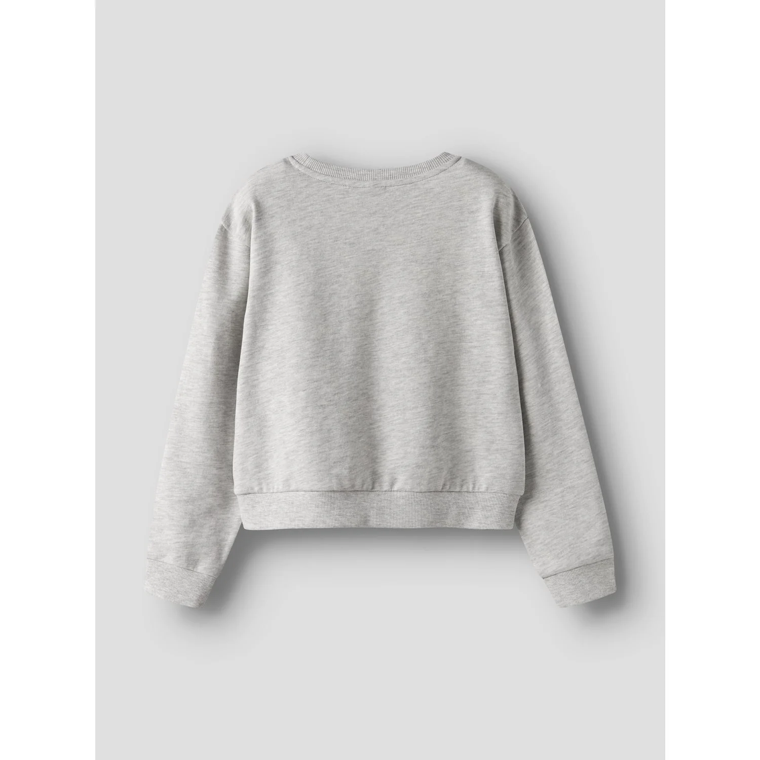 Name It Light Grey Melange Nkfmille Short Nreg Ls Swe O-Neck Noos - Image 2