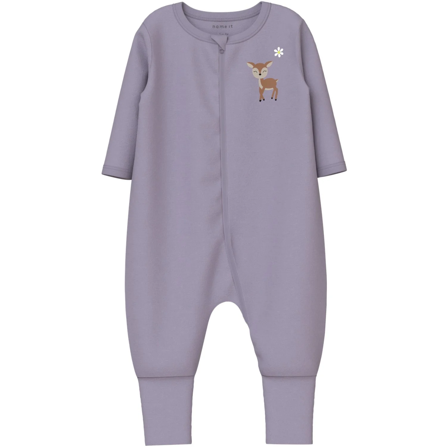 Name It Lilac Marble Nbfnightsuit 2P Zip Ff Lilac Deer Noos - Image 3