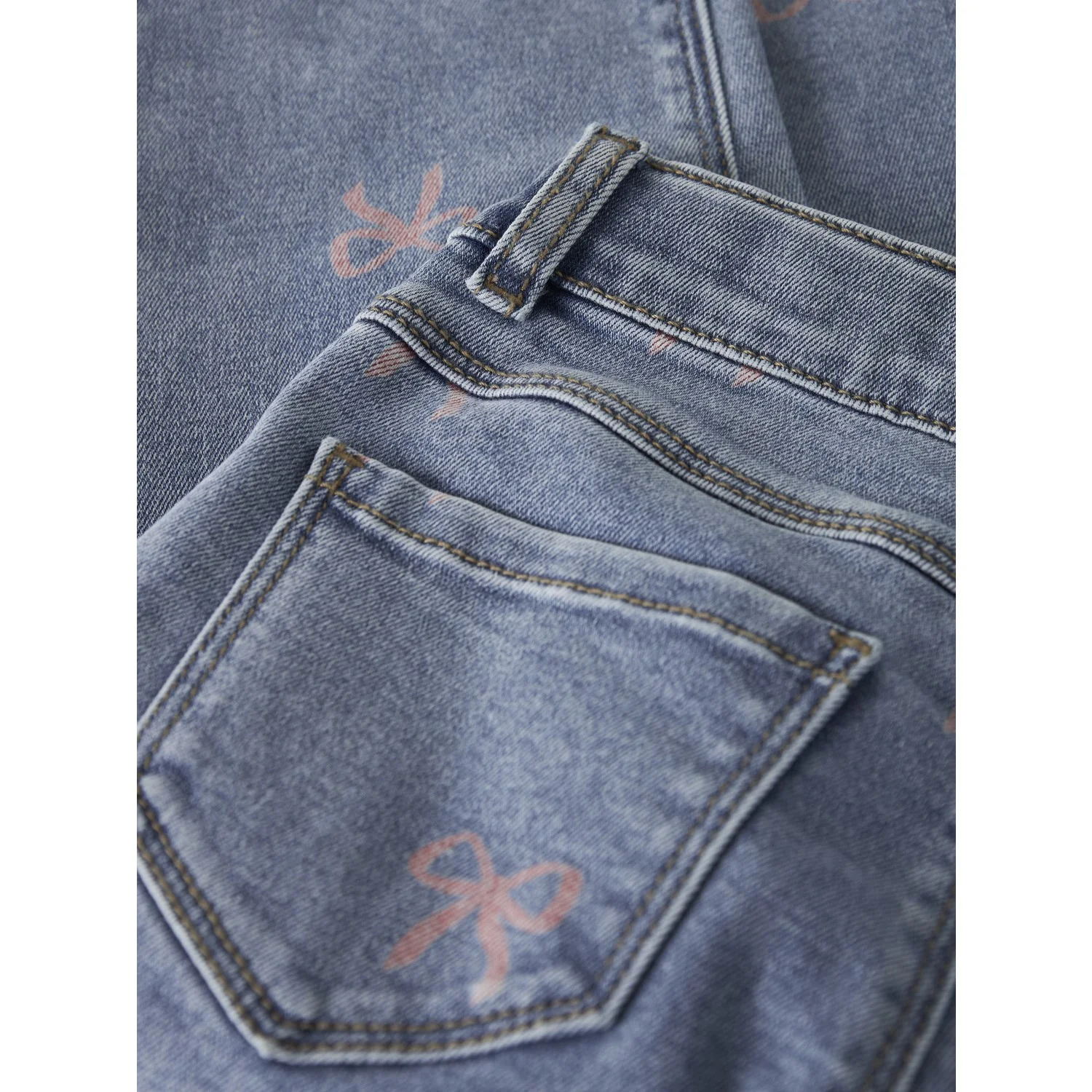 Name It Medium Blue Denim Bow Nmfbella Mom Shaped Jeans 3555-On Noos - Image 6