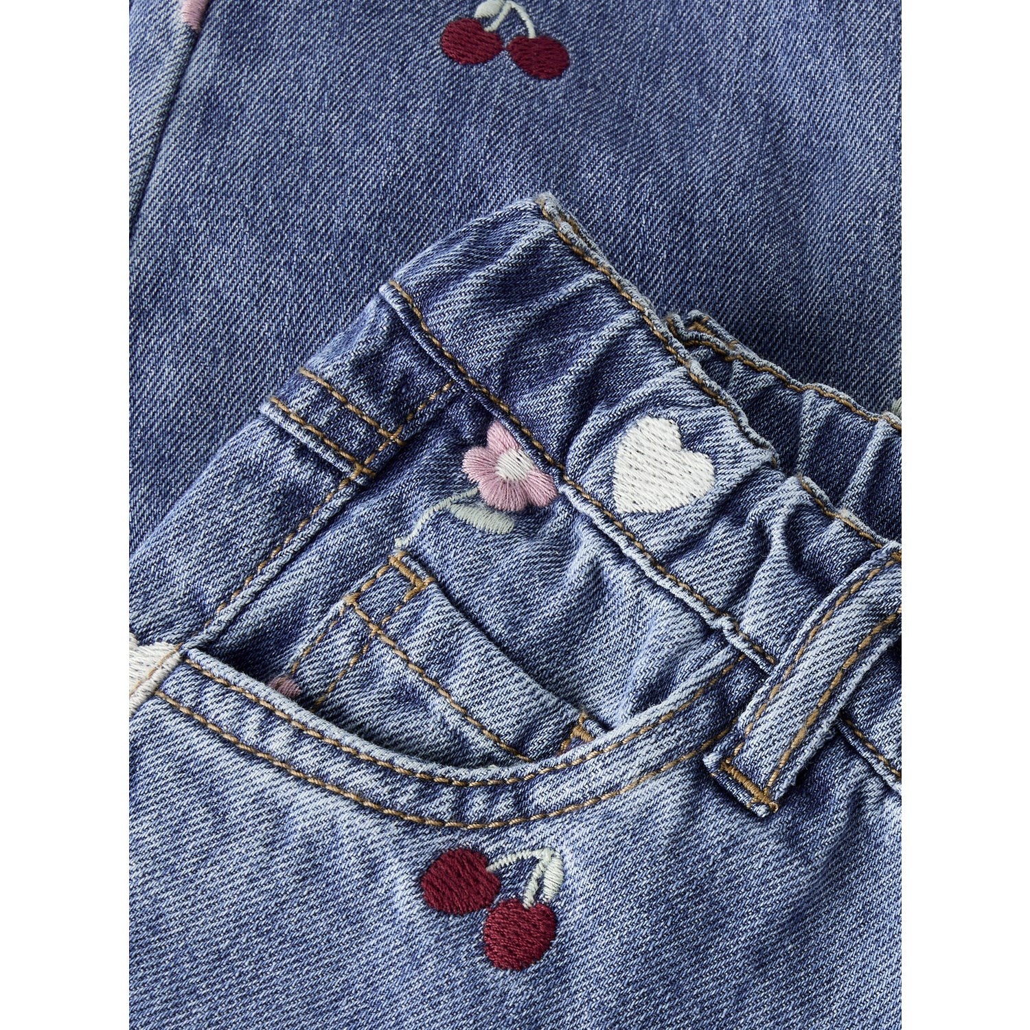 Name It Medium Blue Denim Emb Nmfbella Barrel Emb Jeans 4870-Ov L - Image 3