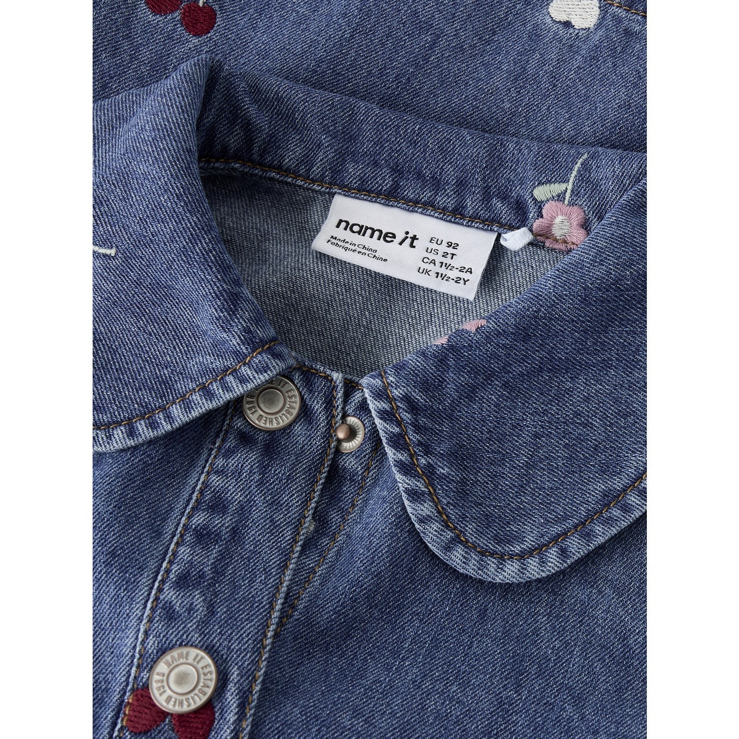 Name It Medium Blue Denim Emb Nmfemily Ls Emb Dnm Dress 4870-Ov L - Image 2