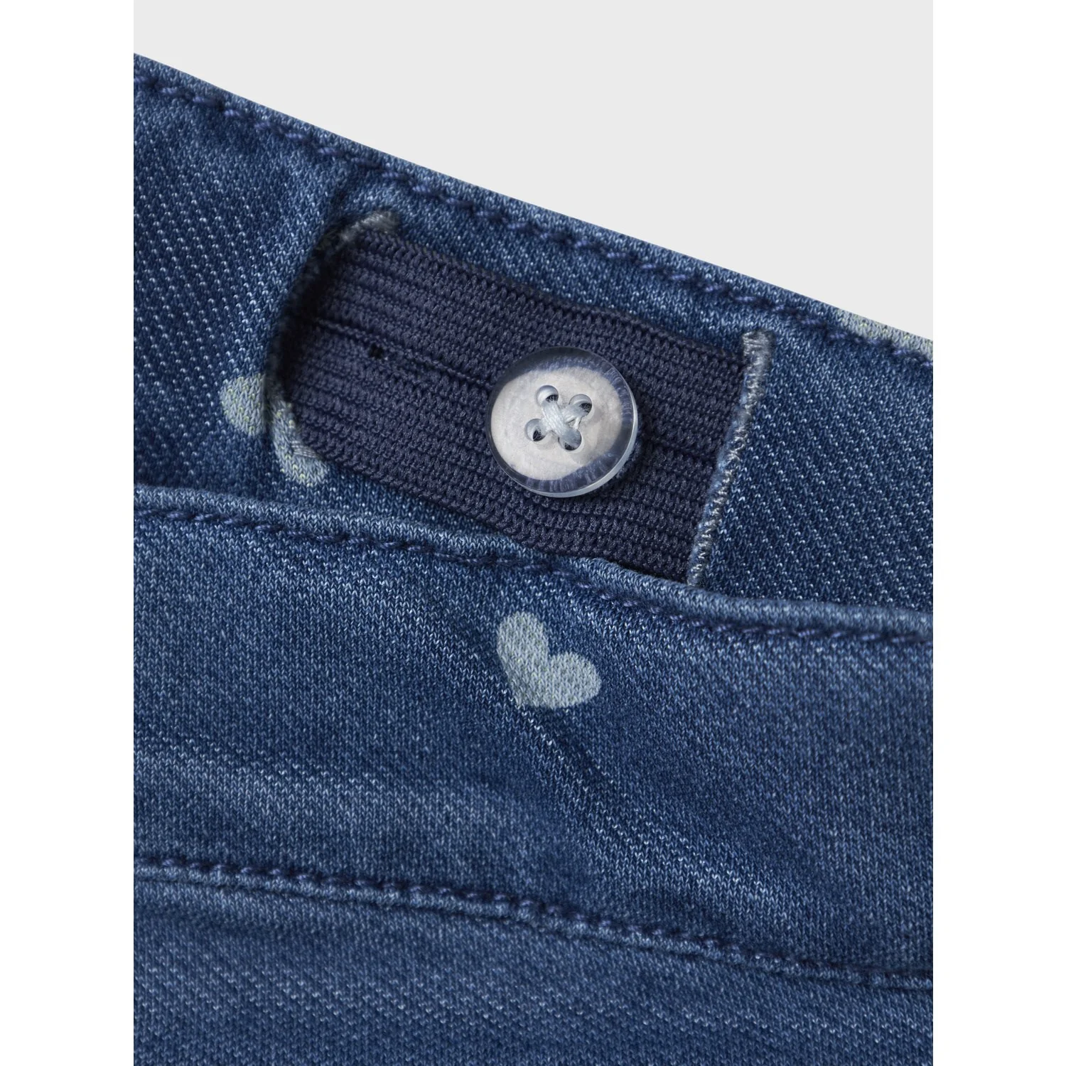 Name It Medium Blue Denim Heart Nmfsalli Slim Dnm Leggings 2352-Vb Noos - Image 2