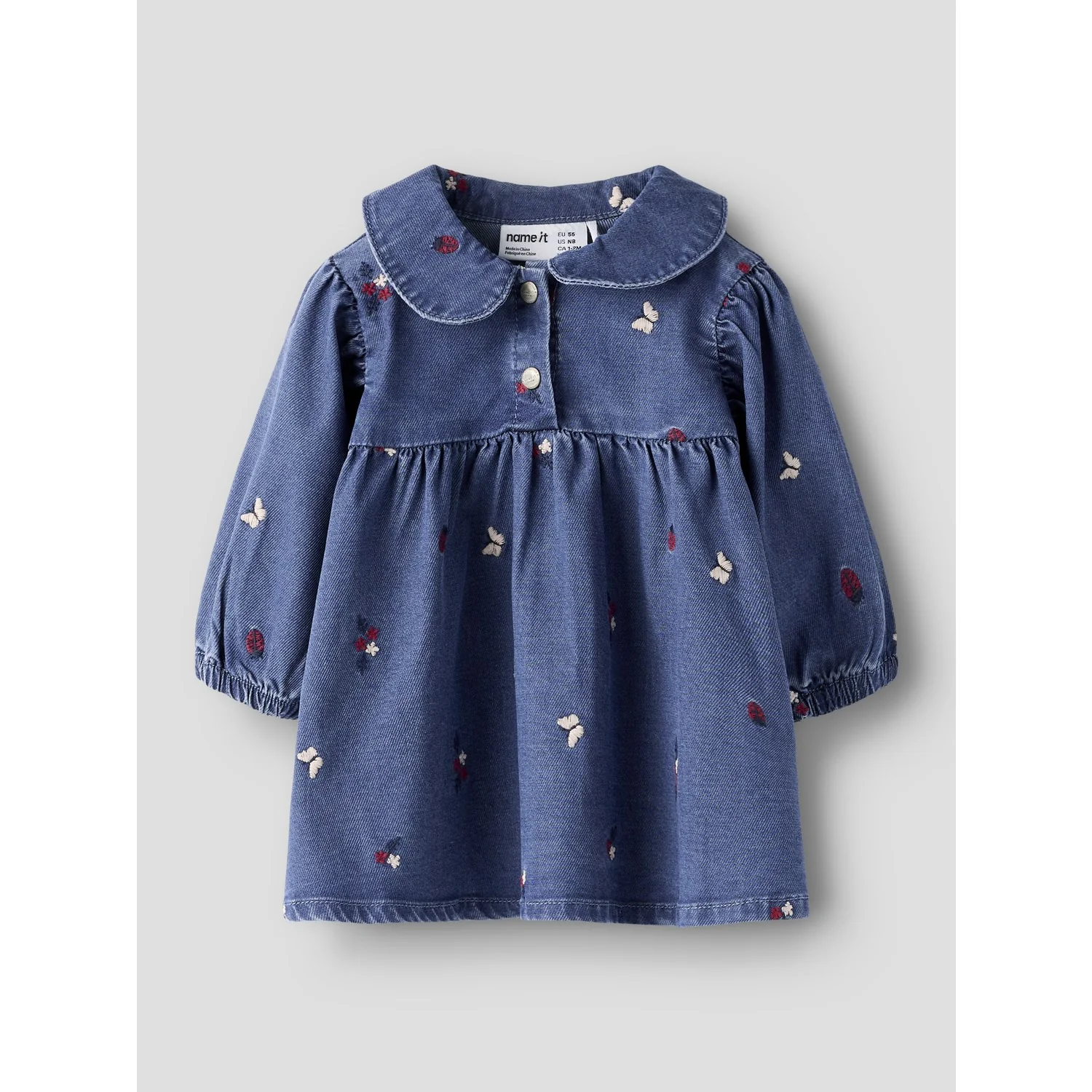 Name It Medium Blue Denim Nature Nbfalva Ls Dnm Emb Dress 5321-Yb - Image 4