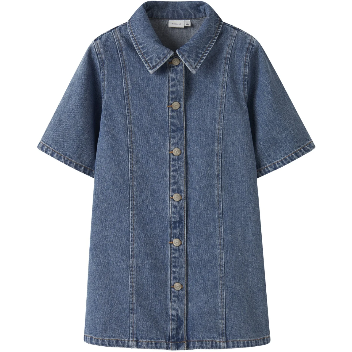Name It Medium Blue Denim Nkfgianna 2/4 Dnm Dress 2221-Iz D