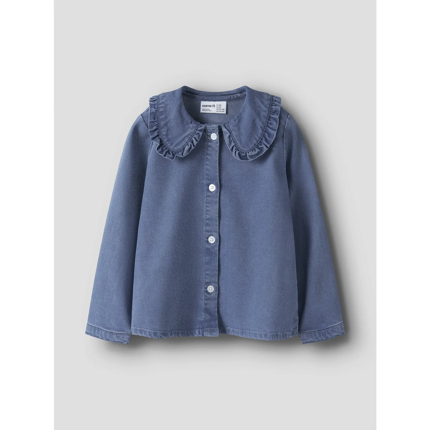 Name It Medium Blue Denim Nmfluna Ls Dnm Shirt 4468-Yb - Image 4