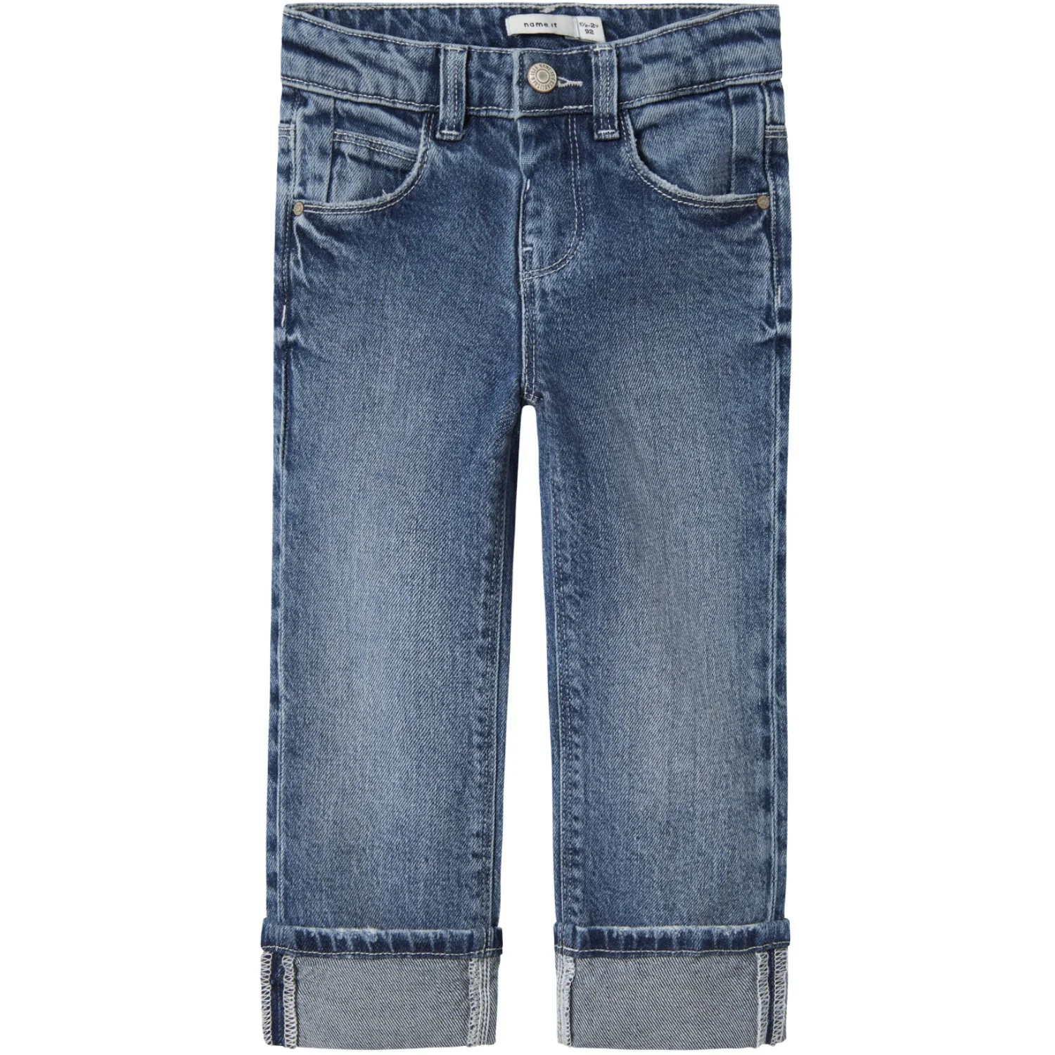 Name It Medium Blue Denim Nmfrose Straight Fold Jeans 4224-Az Noos