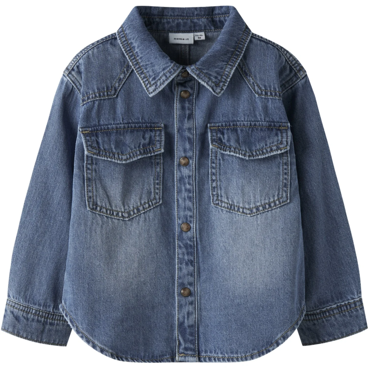 Name It Medium Blue Denim Nmmblue Oz Dnm Ls Shirt 6677-Ov B