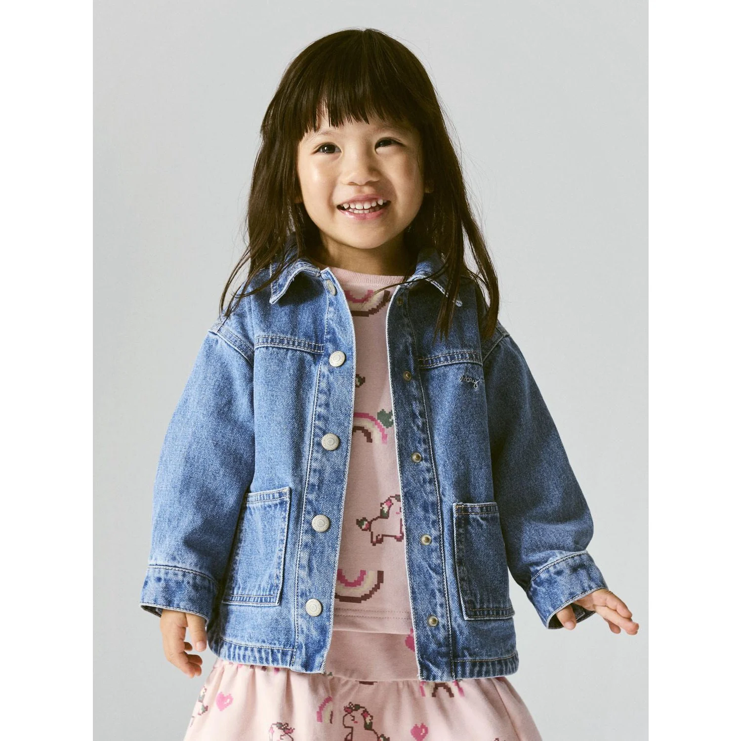 Name It Medium Blue Denim Unicorn Glitter Nmfluna Glitter Dnm Jacket 4577-Im L - Image 3