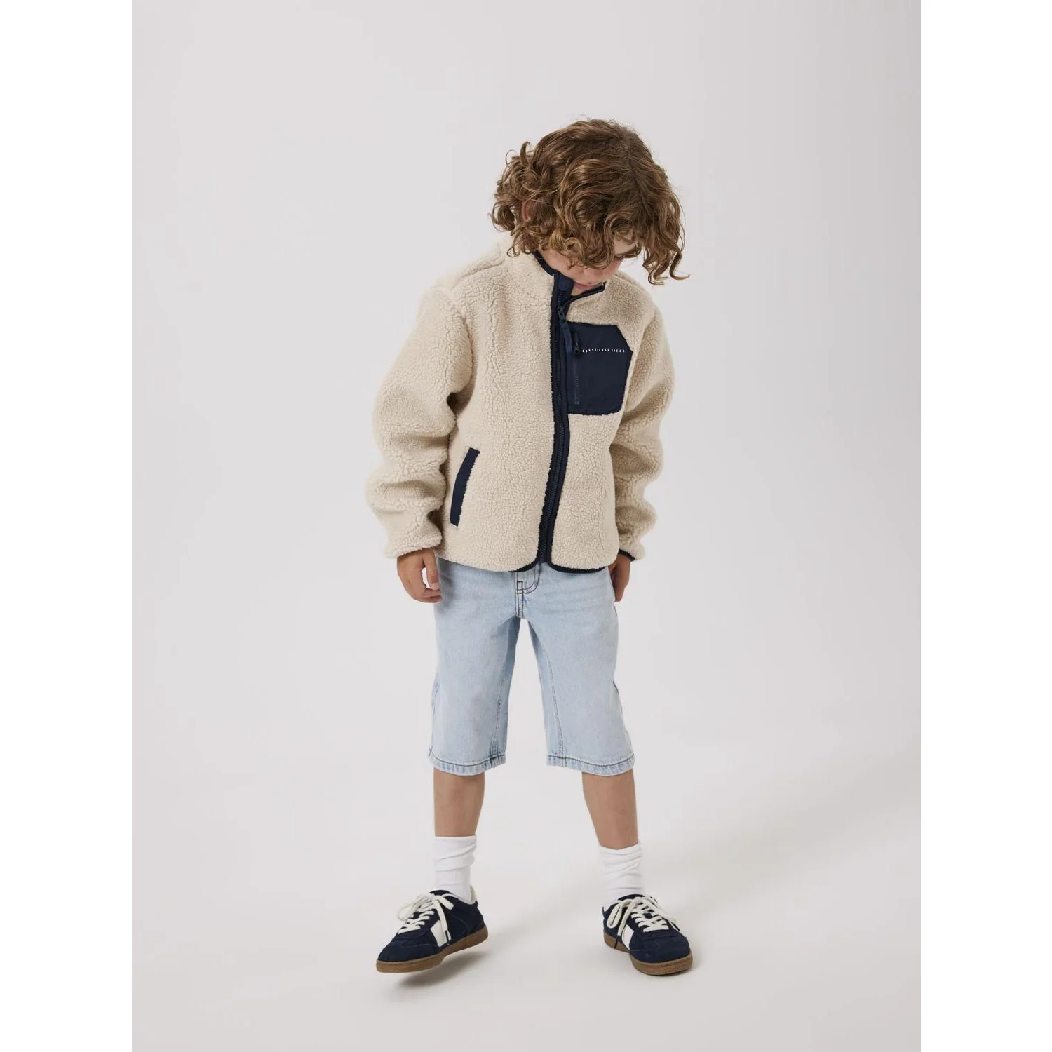 Name It Moonbeam Chest Pocket Dark Sapphire Nknmattia Sherpa Jacket Pb - Image 2