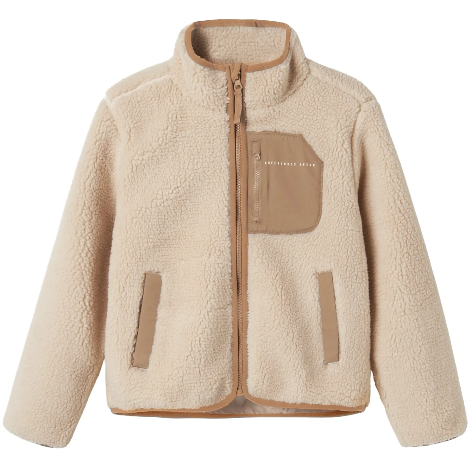 Name It Moonbeam Chest Pocket Savannah Tan Nknmattia Sherpa Jacket Pb