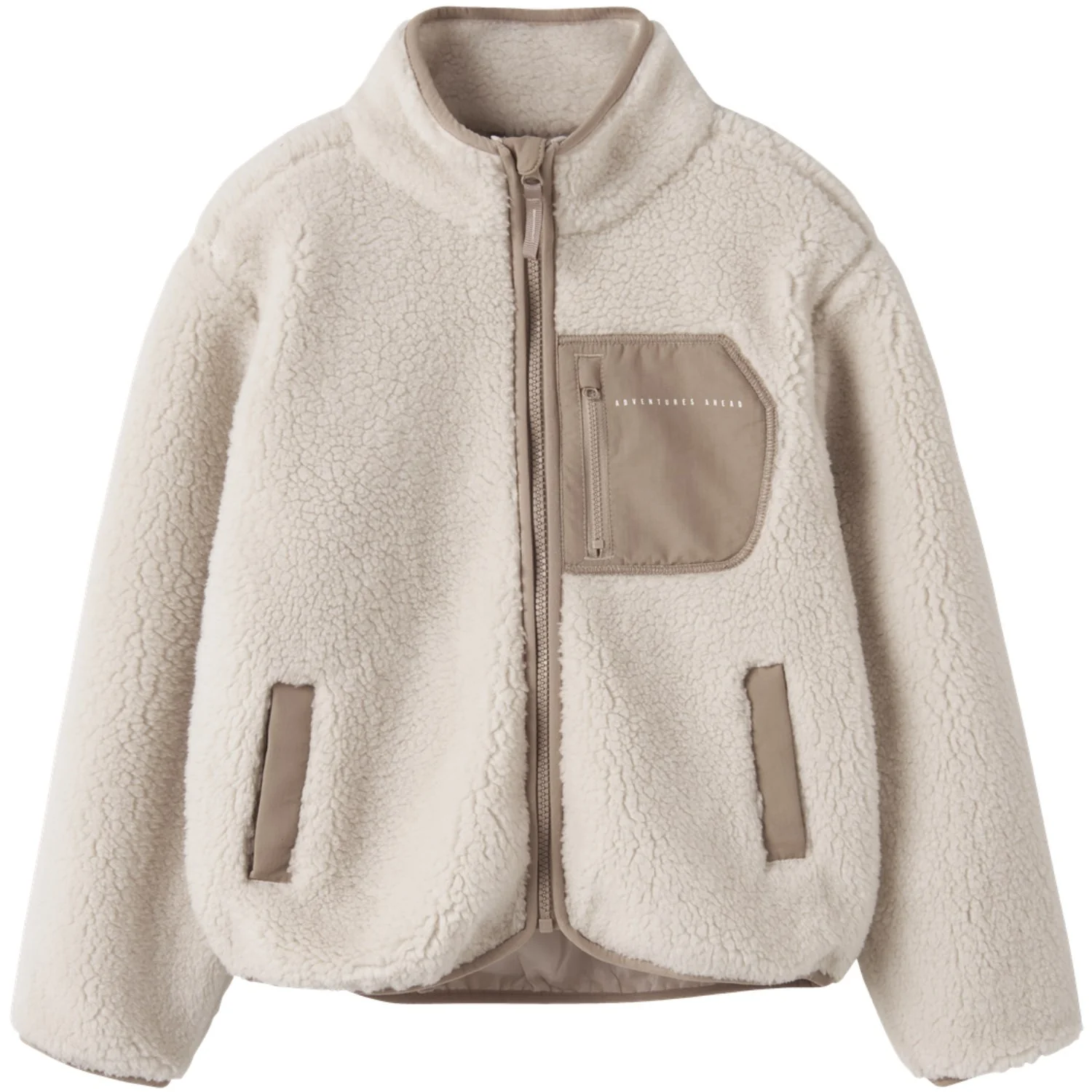 Name It Moonbeam Chest Pocket Savannah Tan Nknmattia Sherpa Jacket Pb - Image 2