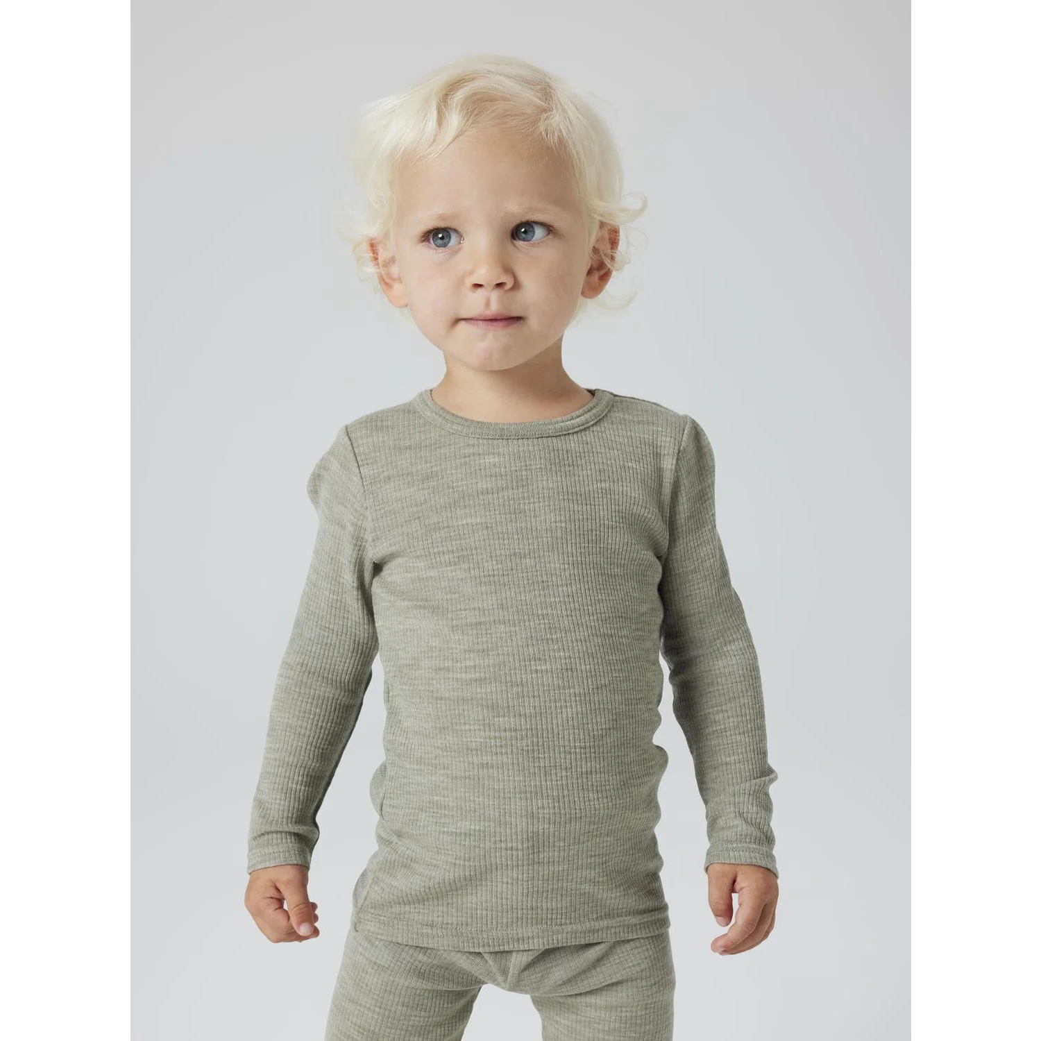 Name It Mulled Basil Nmnwax Wool Rib Ls Top Noos - Image 3
