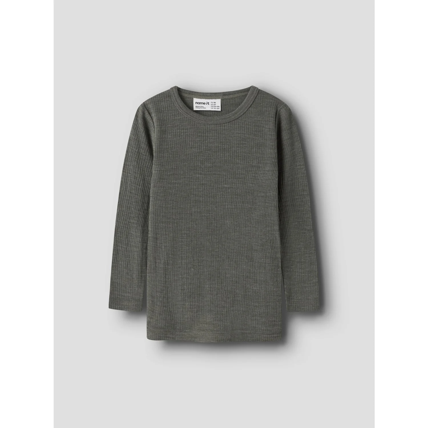 Name It Mulled Basil Nmnwax Wool Rib Ls Top Noos - Image 5