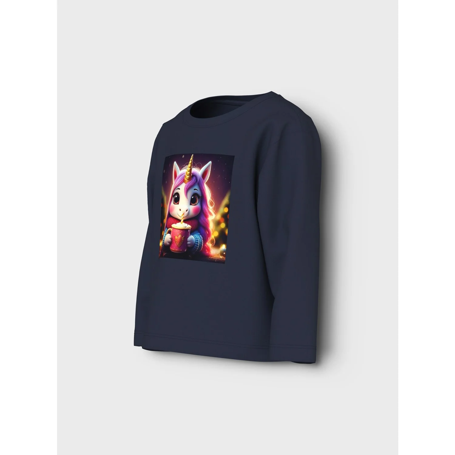 Name It Navy Blazer Hot Cocoa Unicorn Nmfvotea Ls Nreg Top - Image 2