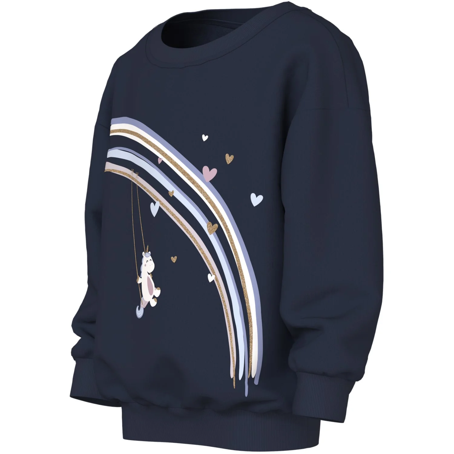 Name It Navy Blazer Unicorn Rainbow Nmfvalona Ls Long Rlx Sweat Bru - Image 2
