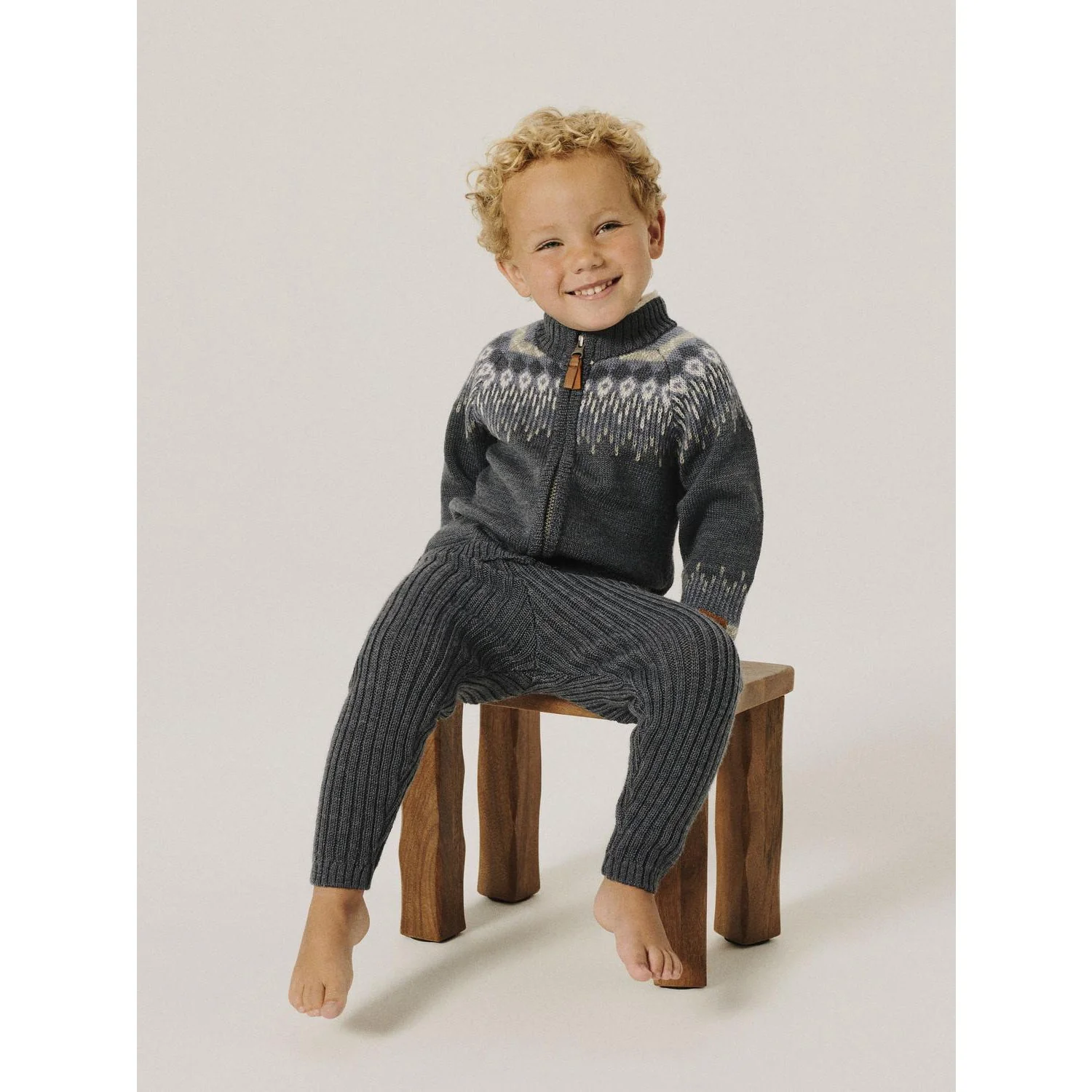 Name It Ombre Blue Iceland Nmmwriss Wool Ls Knit Card - Image 2