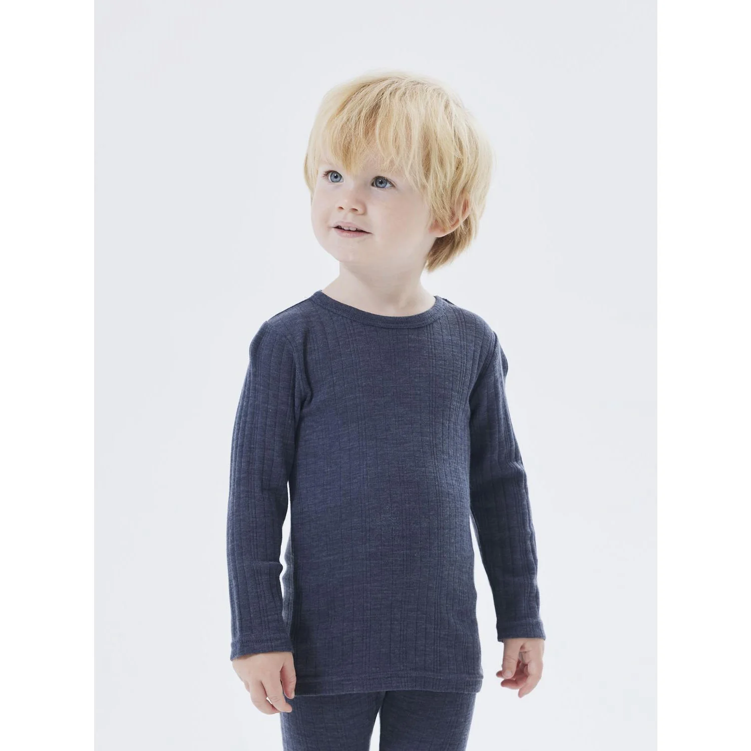 Name It Ombre Blue Wang Wool Needle Blouse Solid Noos - Image 2