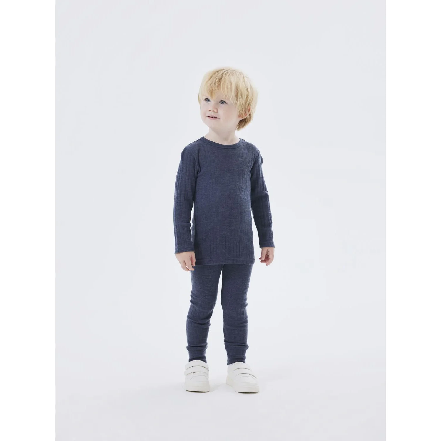 Name It Ombre Blue Wang Wool Needle Blouse Solid Noos - Image 3