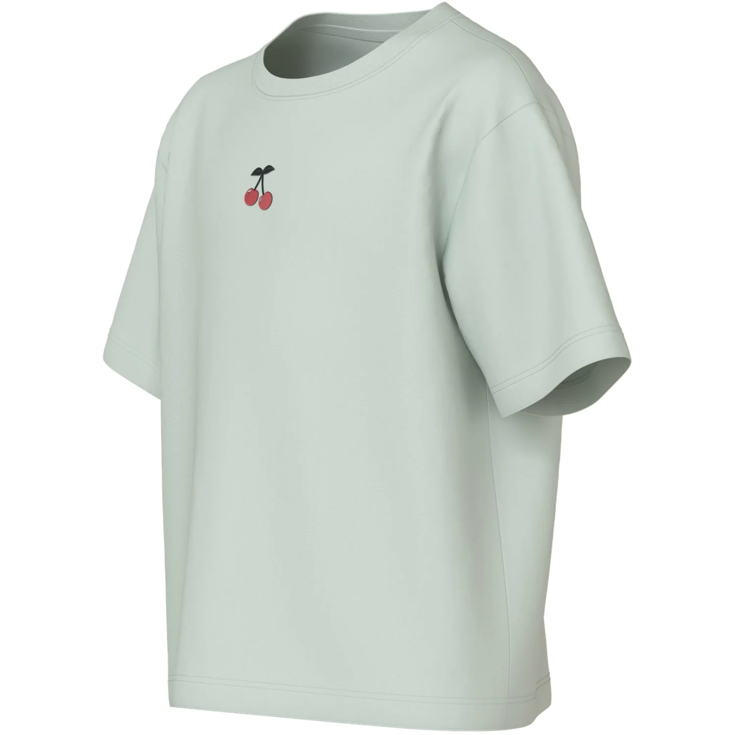 Name It Pale Aqua Cherry Embroidery Nkfvictoria Ss Nreg Top - Image 2