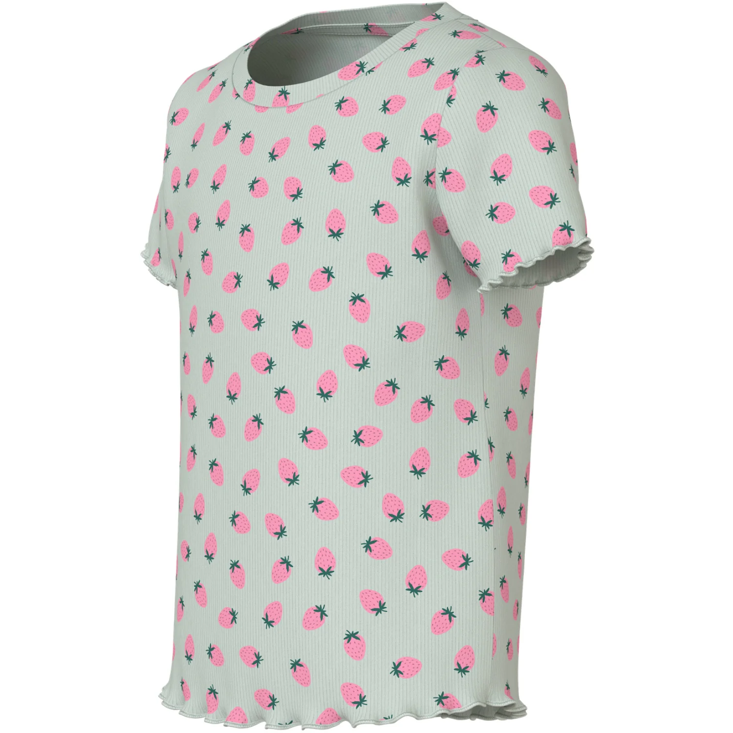 Name It Pale Aqua Strawberries Nmfvemma Aop Ss Slim Top - Image 2