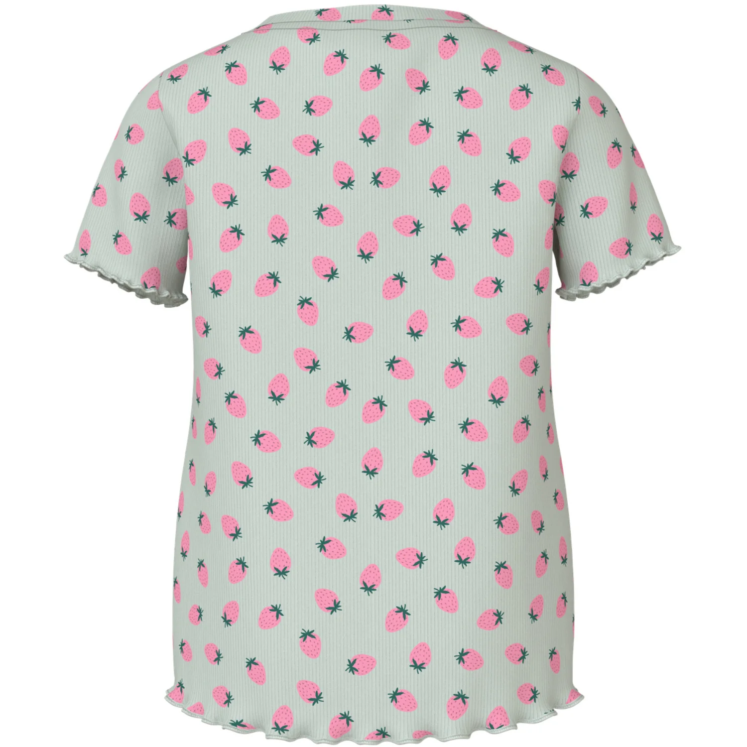 Name It Pale Aqua Strawberries Nmfvemma Aop Ss Slim Top - Image 3
