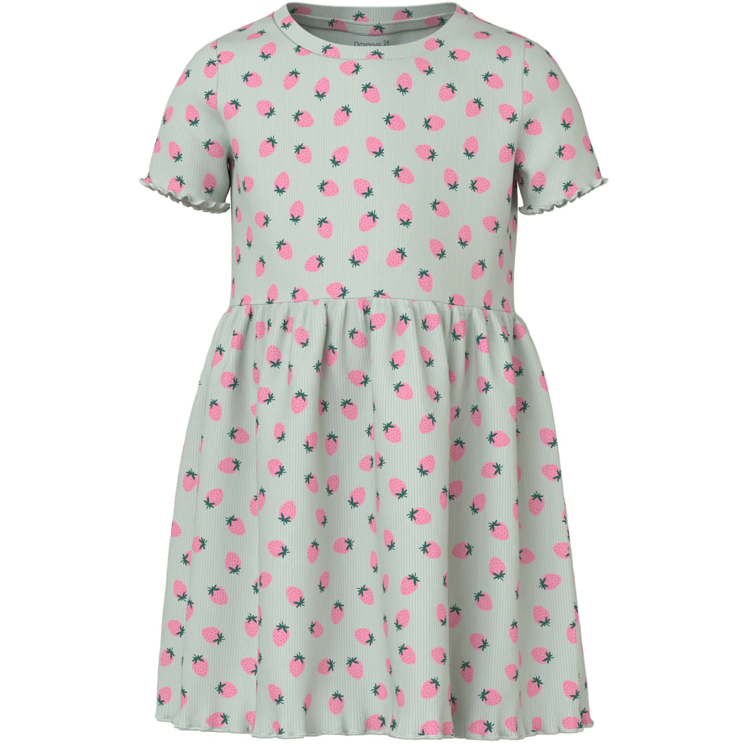 Name It Pale Aqua Strawberries Nmfvemma Ss Aop Dress