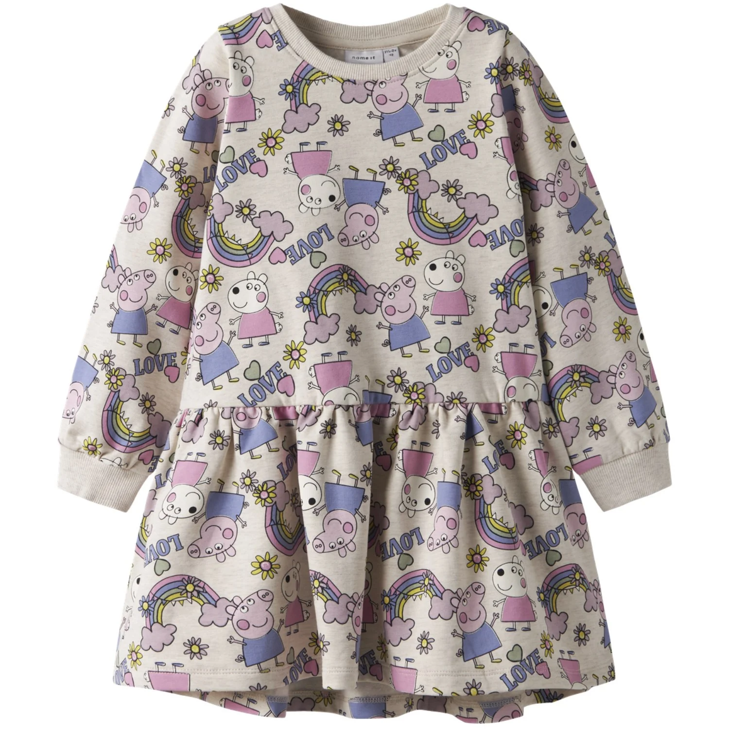 Name It Peyote Melange Nmfdarma Peppa Ls Swe Dress Bru Cplg