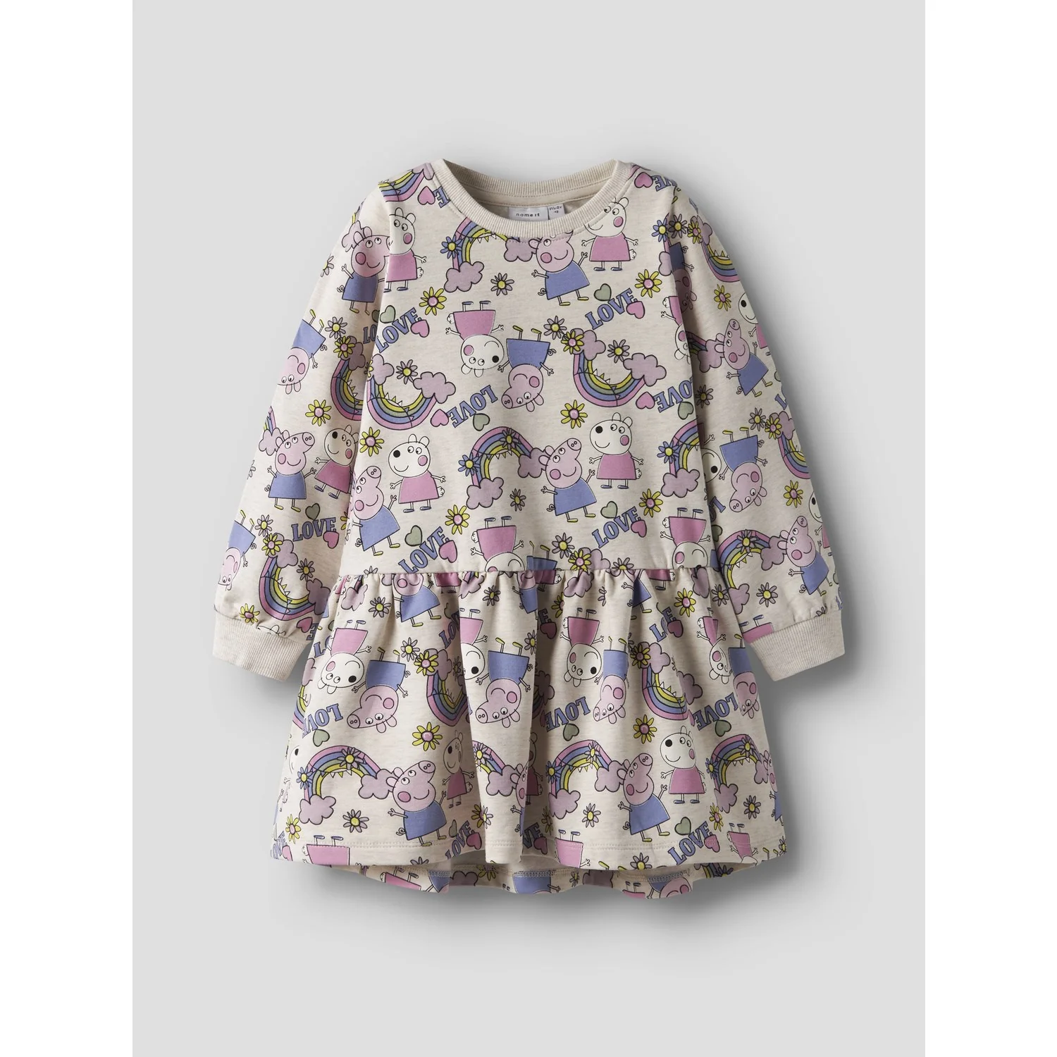 Name It Peyote Melange Nmfdarma Peppa Ls Swe Dress Bru Cplg - Image 3