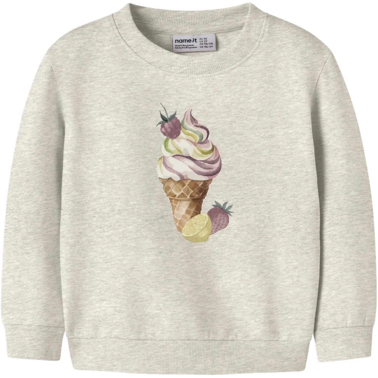 Name It Peyote Melange Nmfjovina Ls Nreg Sweat Unb Box