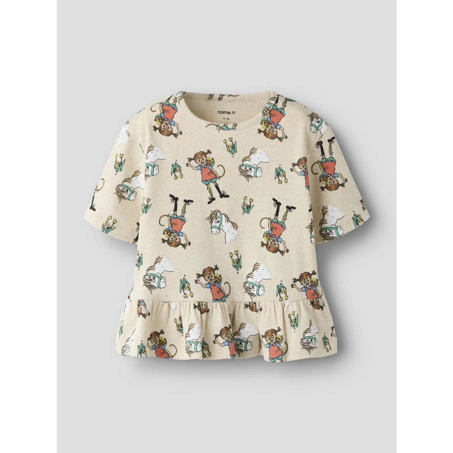 Name It Peyote Melange Nmfmara Pippi Ss Nreg Top Sky - Image 2