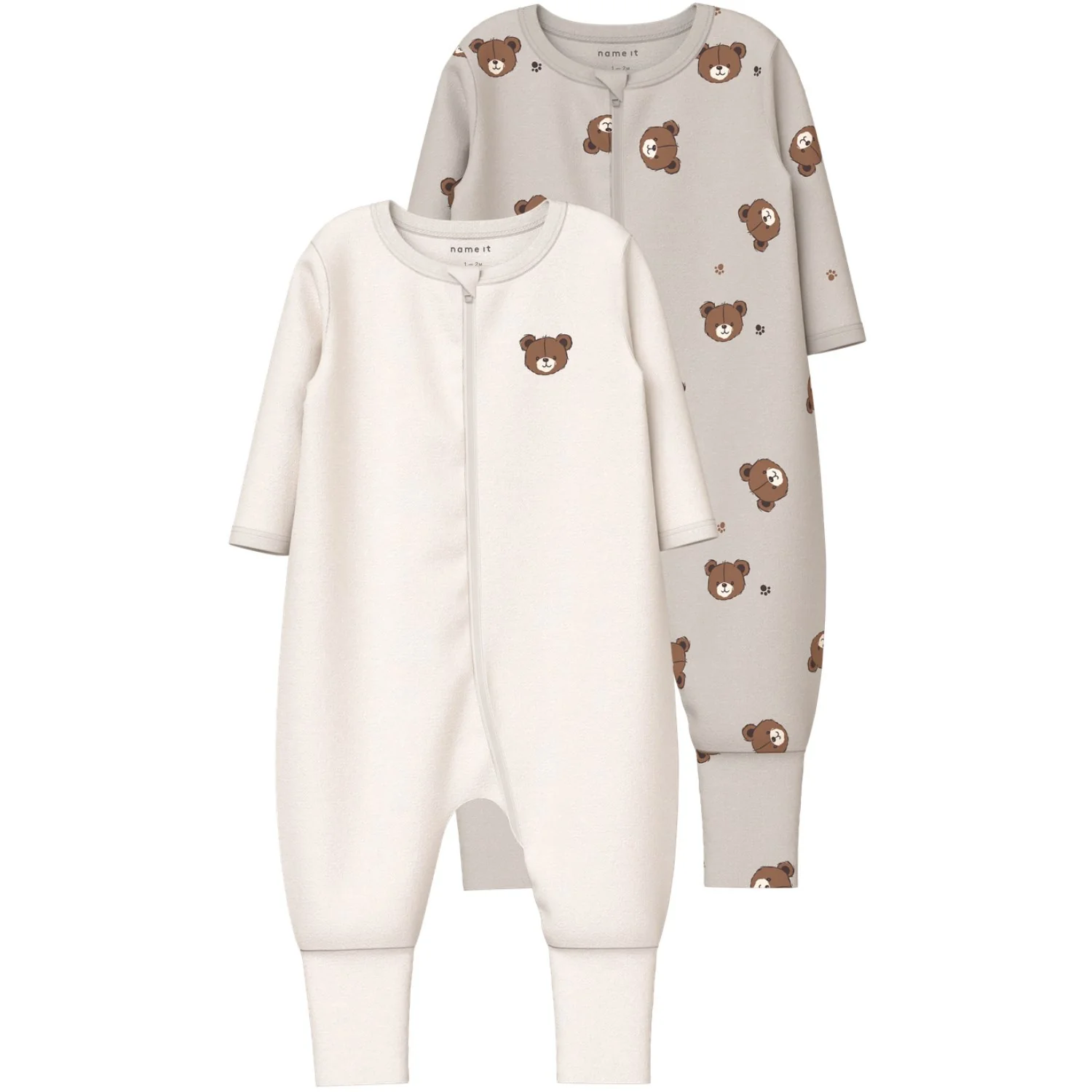 Name It Pumice Stone Nbnnightsuit 2P Zip Ff Pumice Bear Noos