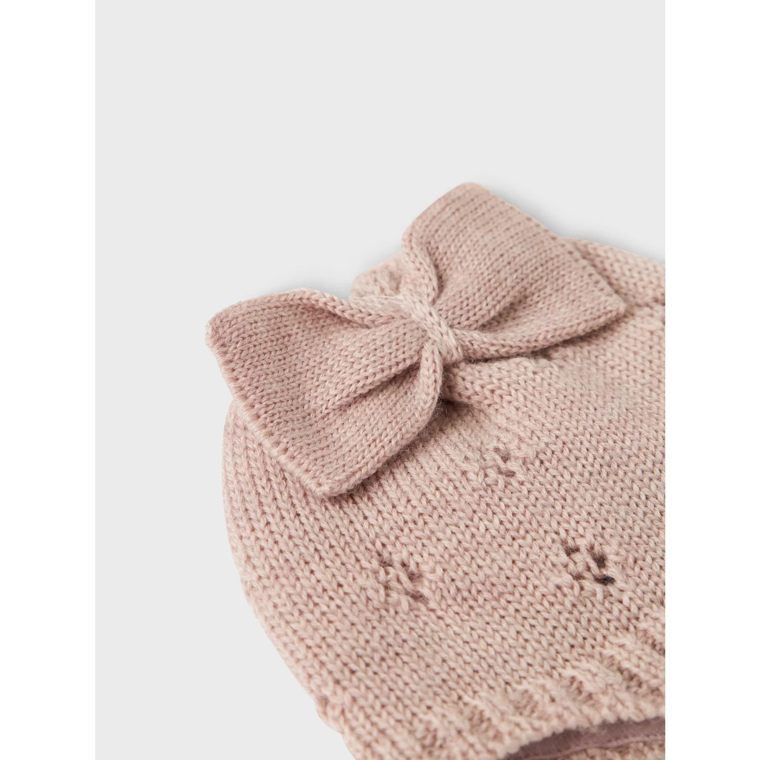 Name It Shadow Gray Bow Nbfwrilla Bow Wool Knit Hat - Image 2