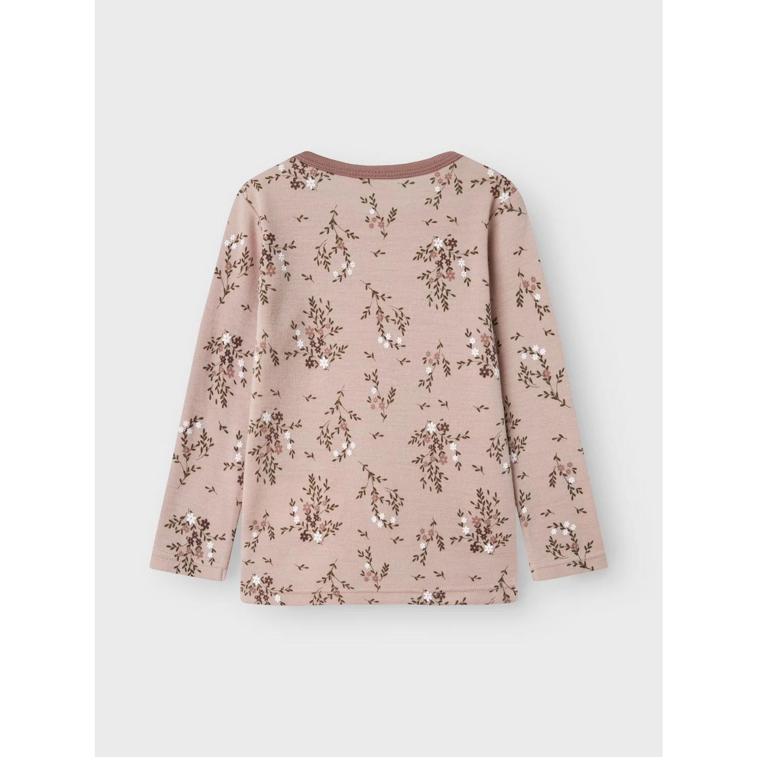 Name It Shadow Gray Long Flowers Nmfwillow Wool Ls Top - Image 3