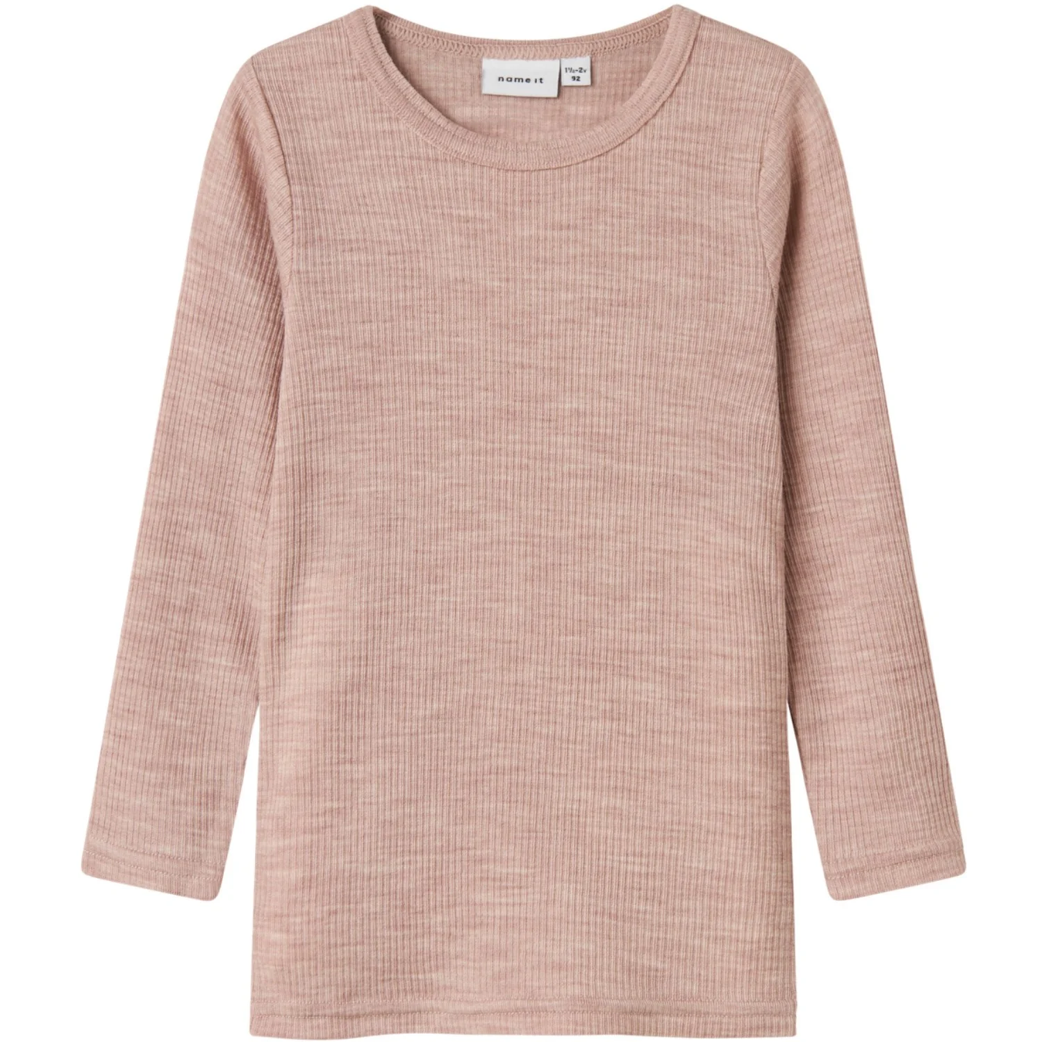 Name It Shadow Gray Nmnwax Wool Rib Ls Top Noos