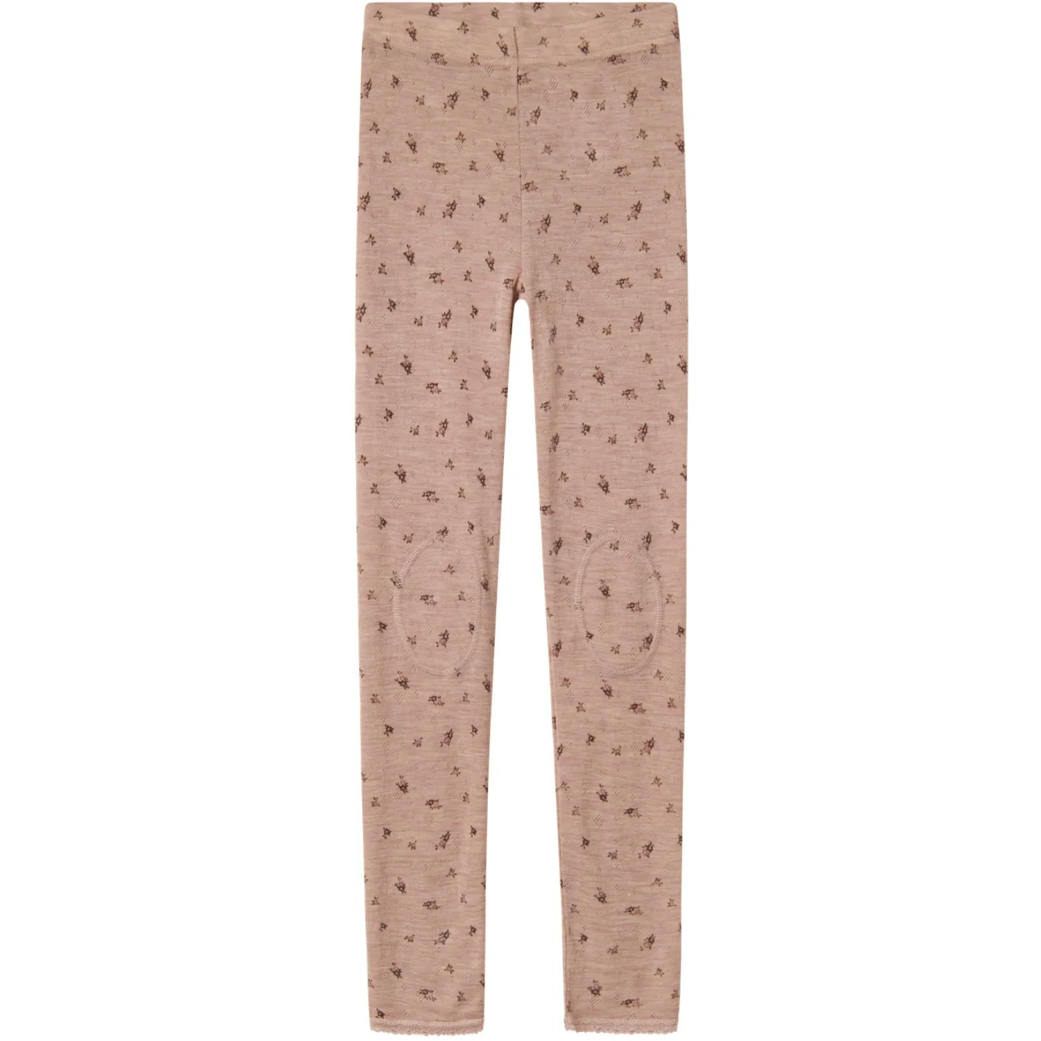 Name It Shadow Gray Small Flowers Nkfwang Wool Needle Leggings