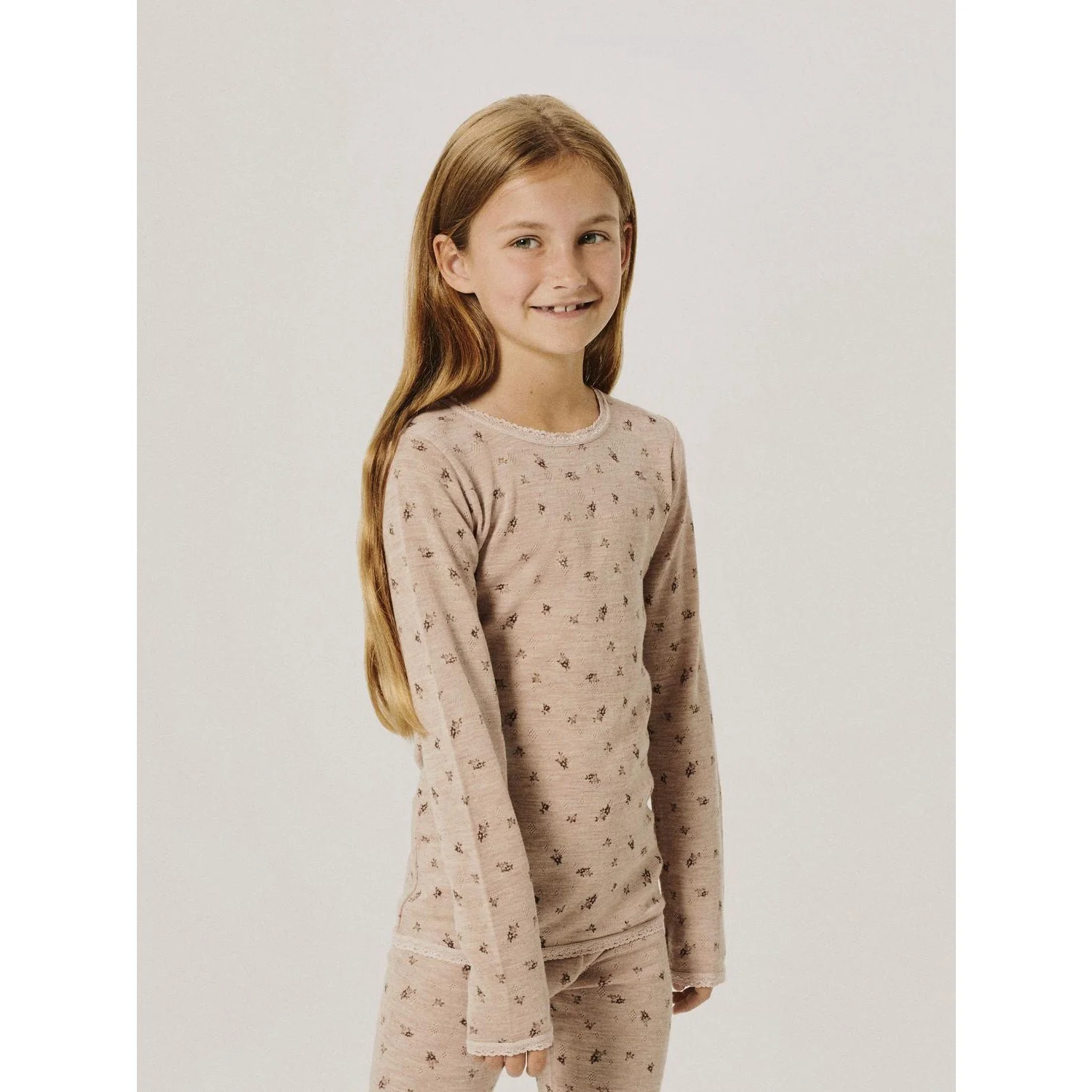 Name It Shadow Gray Small Flowers Nkfwang Wool Needle Ls Top - Image 3