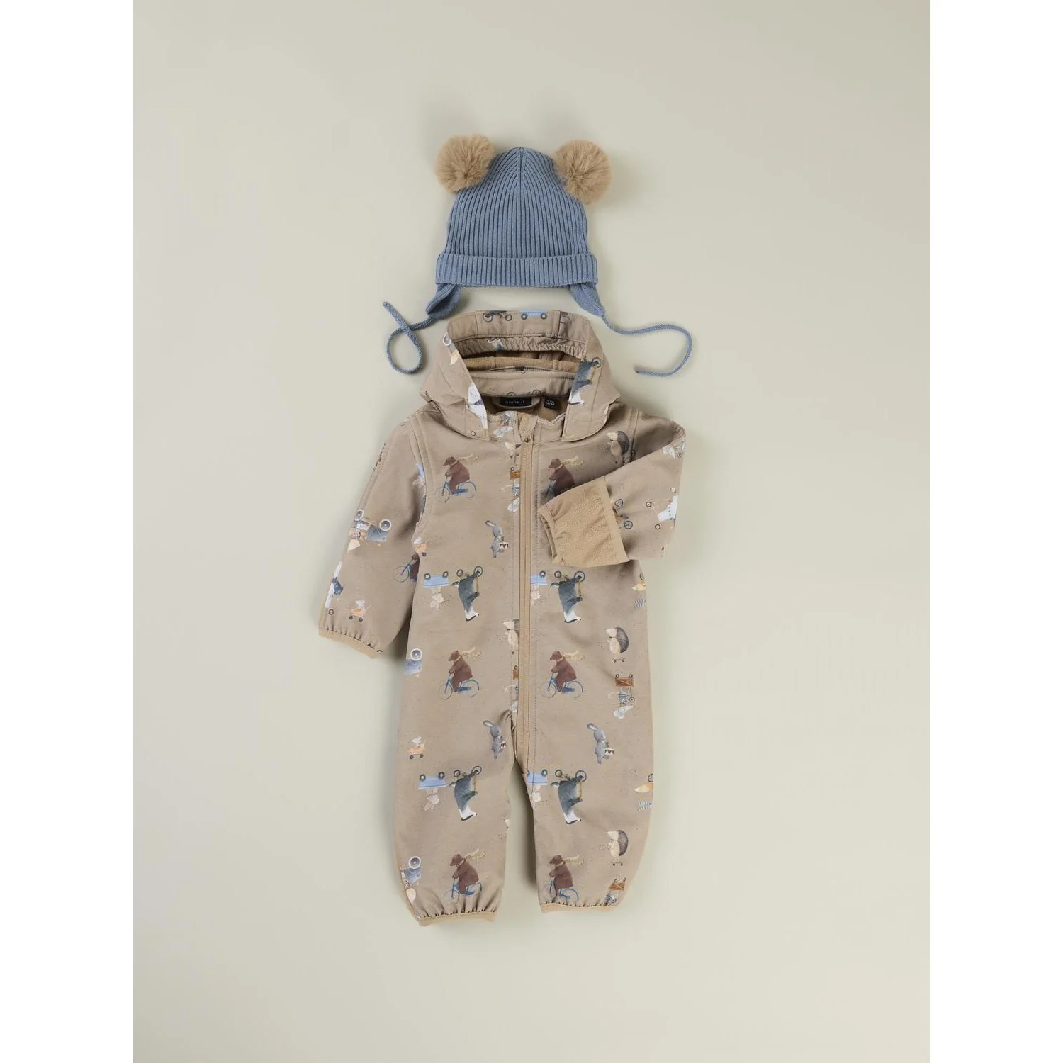 Name It Silver Mink Go Nbnalfa08 Softshell Suit Aop Fo - Image 3