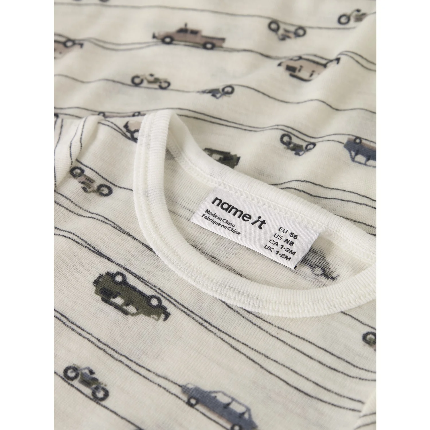 Name It Snow White Highway Nbmwang Wool Rib Ls Body Aop Noos - Image 3