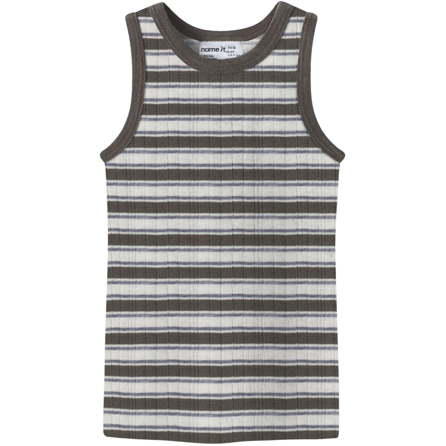 Name It Snow White Morel/Folkstone Gray Nmmwang Wool Needle Tank Top