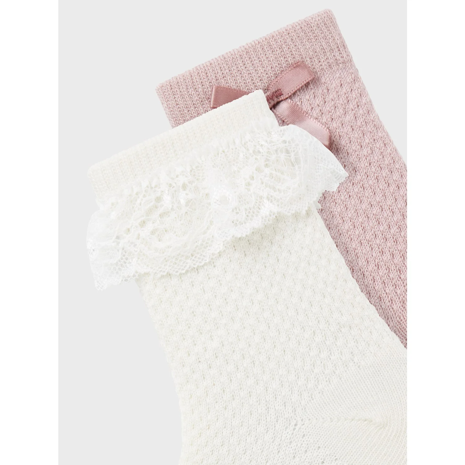 Name It Snow White Nmfwakma Wo/Bl Structure 2P Socks - Image 2