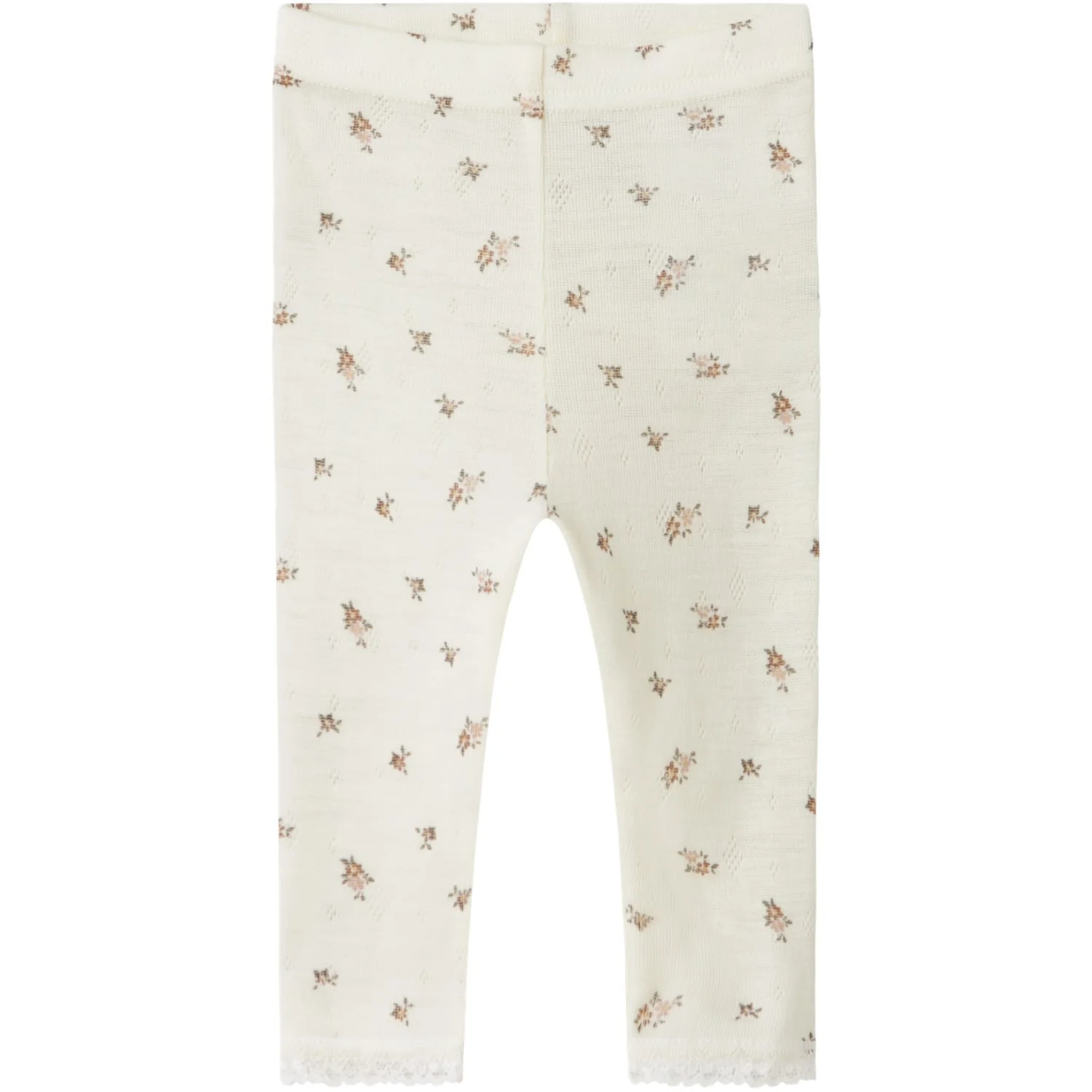 Name It Snow White Small Flowers Nbfwang Wool Needle Leggings Noos