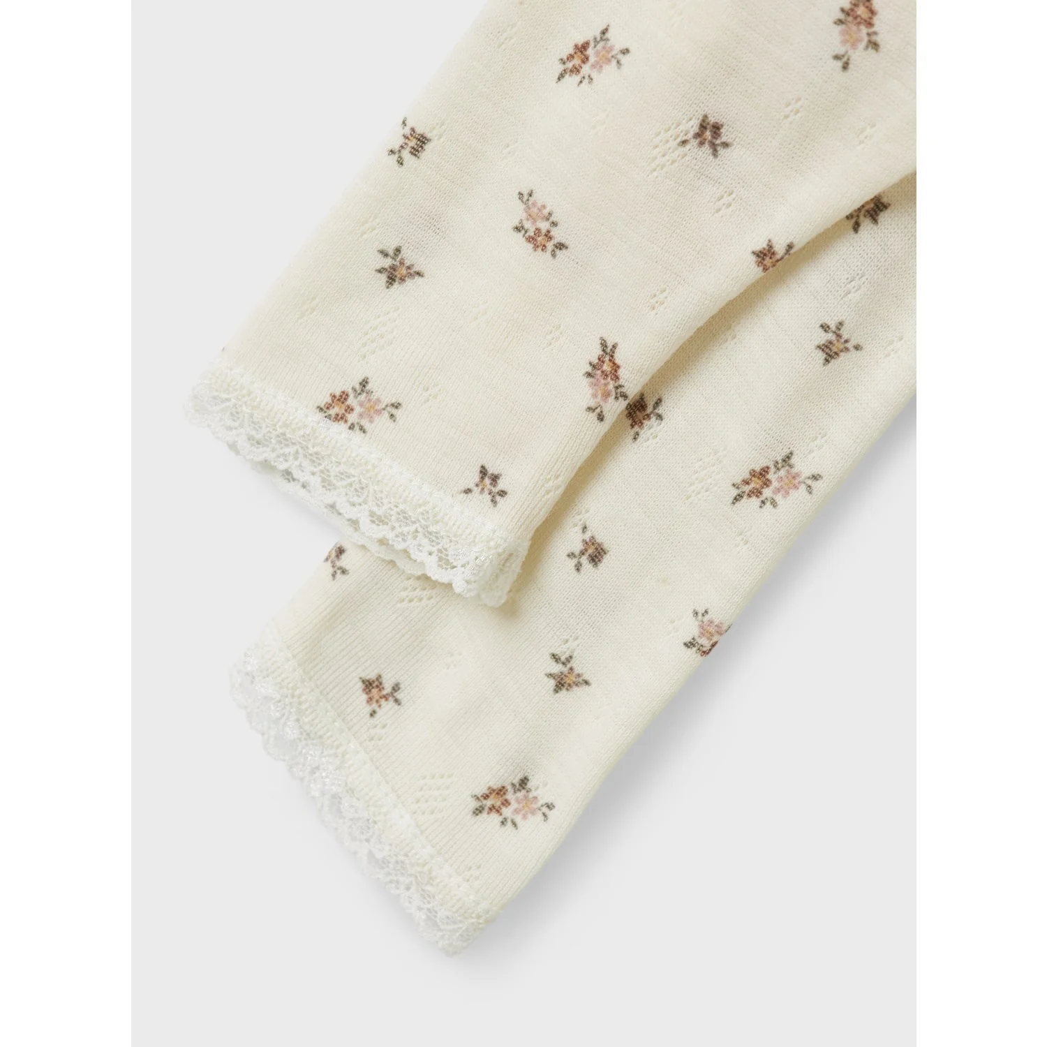 Name It Snow White Small Flowers Nbfwang Wool Needle Leggings Noos - Image 3