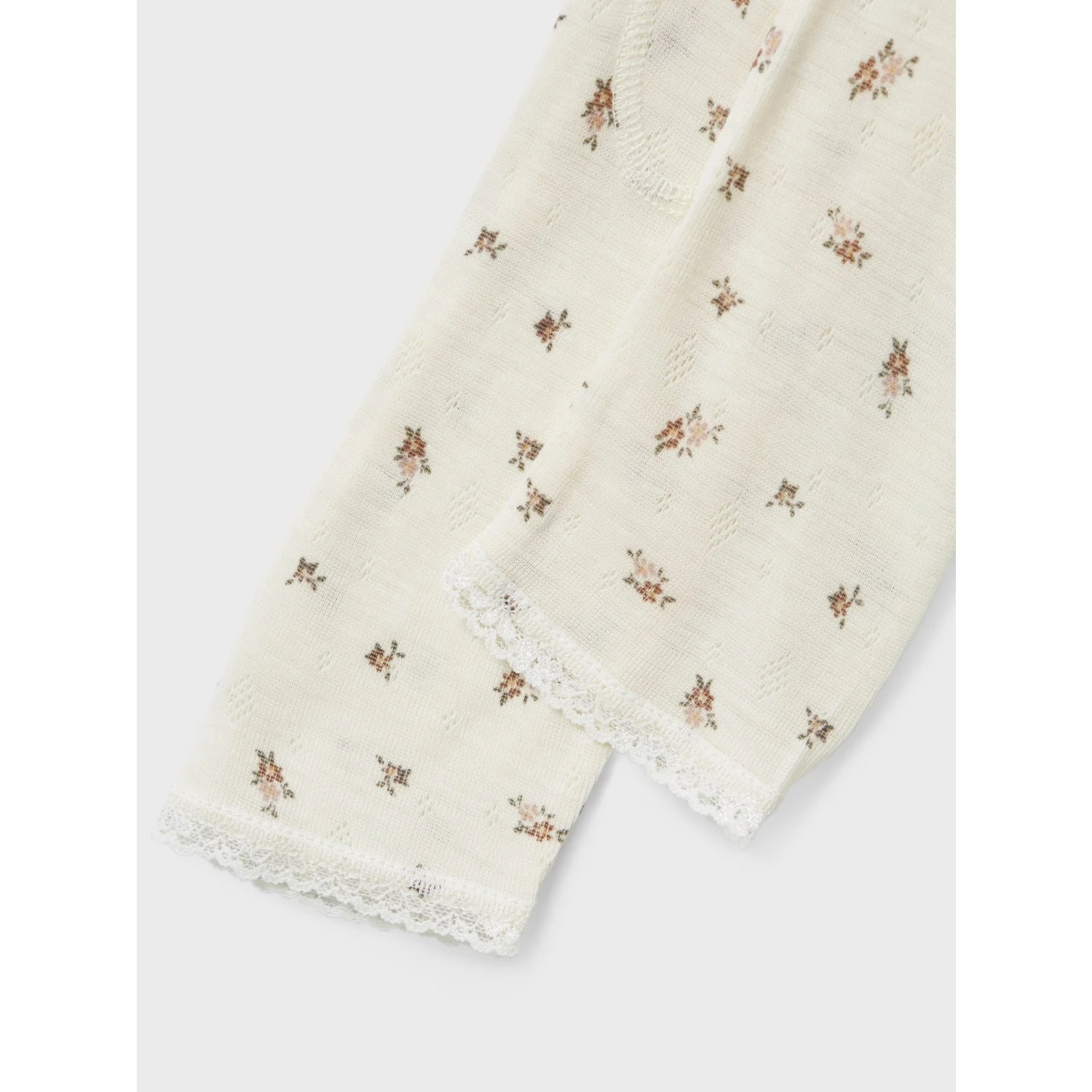 Name It Snow White Small Flowers Nmfwang Wool Needle Leggings Noos - Image 4