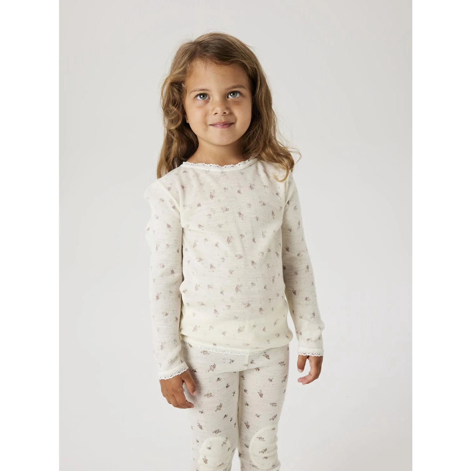 Name It Snow White Small Flowers Nmfwang Wool Needle Ls Top Noos - Image 3
