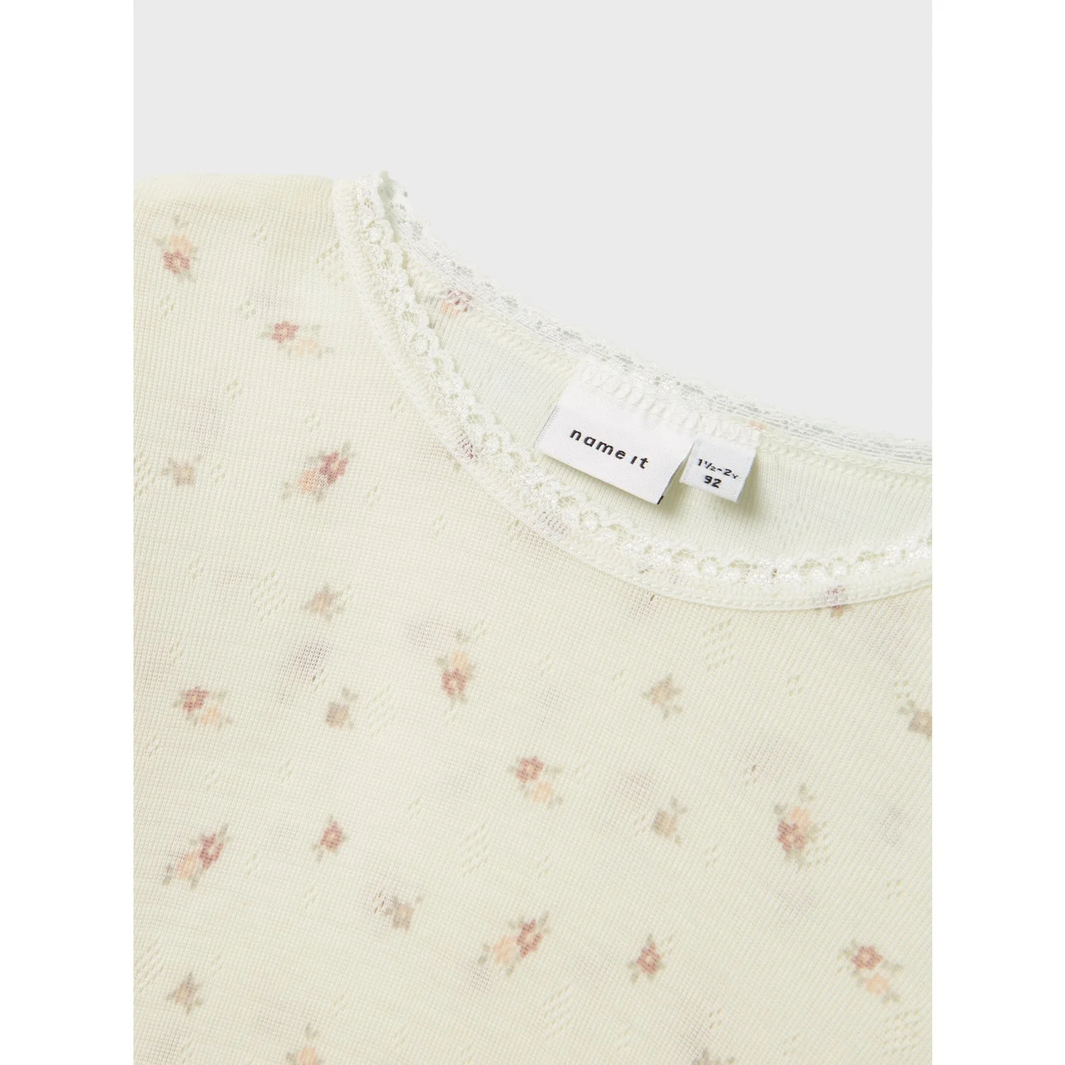Name It Snow White Small Flowers Nmfwang Wool Needle Ls Top Noos - Image 4