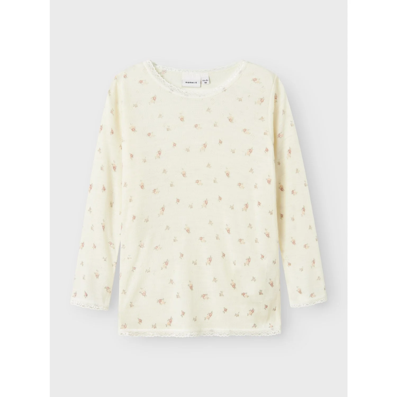 Name It Snow White Small Flowers Nmfwang Wool Needle Ls Top Noos - Image 7