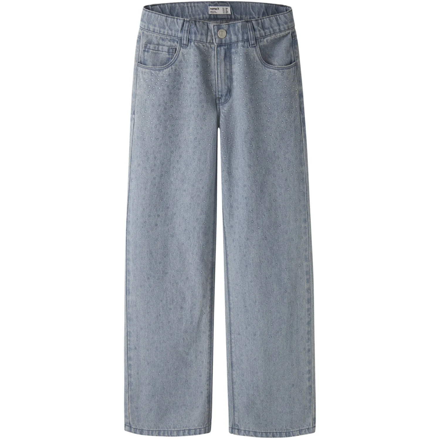 Name It Special Blue Grey Denim Nkfrose Wide Rain Jeans 4577-Im