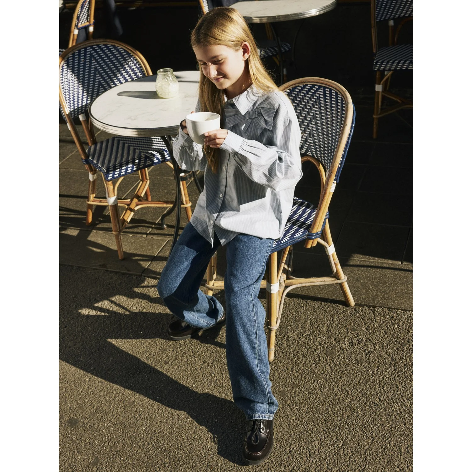 Name It Subdued Blue Antique White Nkfkamesa Ls Rlx Shirt - Image 2